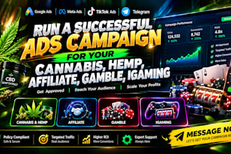 run a successful ads campaign for your cannabis hemp, affiliate, gamble, igaming