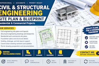 civil and structural engineering site plan blueprint in louisiana alabama ca az