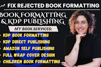 fix KDP rejected interior files, book formatting errors and direct publishing