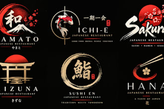 design a professional sushi, ramen, asian food, cuisine japanese restaurant logo
