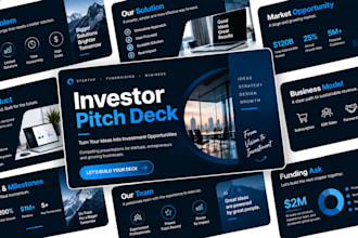 design investor pitch deck, startup pitch deck and fundraising presentation