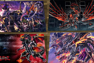 design custom tcg playmat, mtg playmat, anime fantasy card game, halloween tcg