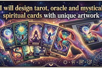 design tarot, oracle and mystical spiritual cards with unique artwork