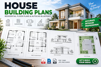 house building plans, residential floor plans and autocad blueprints