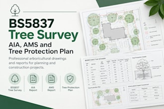 do a bs5837 tree survey, aia, ams, and tree protection plan