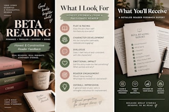 beta read your romance, thriller or crime manuscript