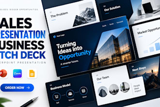 design sales presentation, business pitch deck and powerpoint presentation