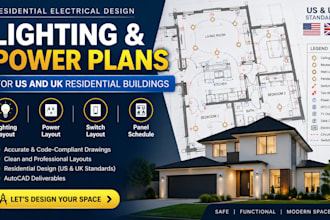 create lighting and power plans for US residential buildings