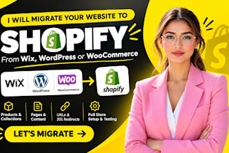 migrate your website to shopify, wix to shopify, wordpress to shopify migration