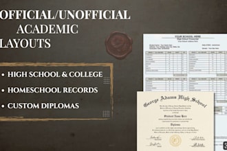 design official high school, college, university diploma and transcript