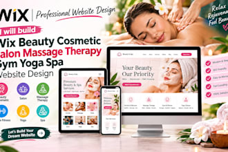 build wix beauty cosmetic salon massage therapy gym yoga spa website design