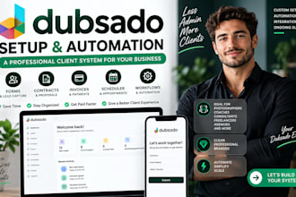 set up dubsado CRM, workflows, forms and client onboarding