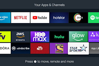build ott smart TV app for roku, samsung, ig, fire TV, android and apple TV
