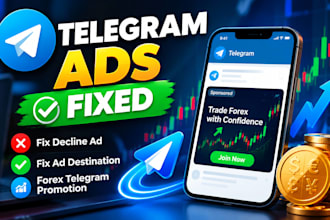 fix telegram ads, fix decline ad, fix ad destination forex telegram promotion