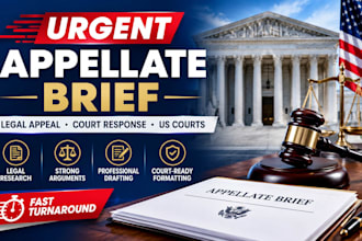 draft urgent appellate brief legal appeal or court response for US courts