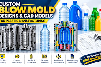 design custom blow molds and cad models for plastic manufacturing