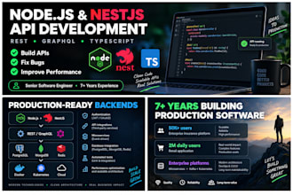 build or fix your node js nestjs rest or graphql API