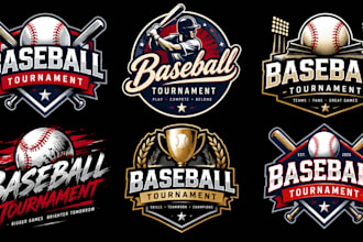 design a creative baseball team, sports,  championship baseball tournament logo
