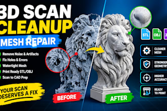 3d scan cleanup mesh repair stl fix for 3d printing and reverse engineering work