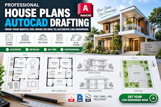 draw professional house plans, floor plans and autocad blueprints