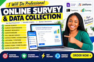 create online surveys, google forms and questionnaires for market research