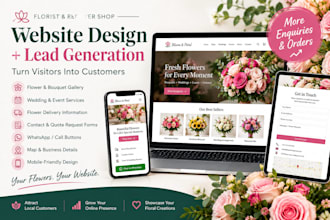 build a beautiful florist, flower shop, or wedding flower website and leads