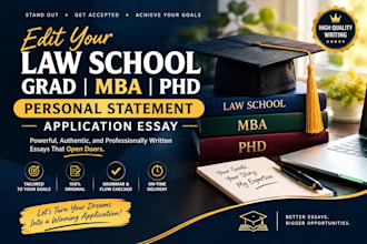 edit your law school grad MBA,phd, personal statement, application essay