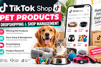 create tiktok shop pet products accessories shop manager dropshipping