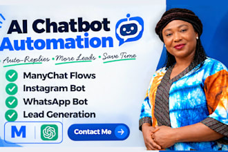 build manychat ai chatbot automation for instagram whatsapp and lead generation
