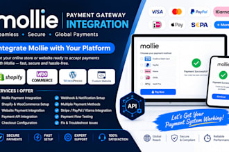 integrate mollie payment gateway with shopify, woo commerce or any website