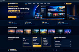 design a modern iptv website for your streaming business