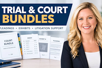 prepare trial bundle, court bundle, legal pleadings, litigation support document