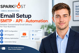 setup sparkpost transactional email SMTP API integration delivery automation