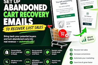 set up shopify abandoned cart recovery emails to recover lost sales