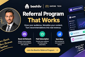 setup gaming tech beehiiv referral program boosts ad network, paid subscription