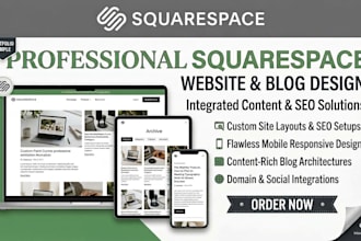 design, redesign, build custom squarespace website blog, squarespace migration