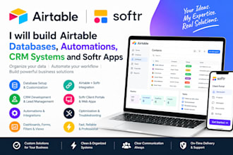 build airtable databases, automations, CRM systems and softr apps