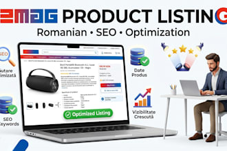 create and optimize emag marketplace product listings in romanian