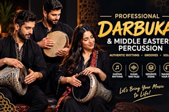 record professional darbuka, doumbek and middle eastern percussion for your song