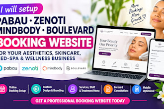 setup pabau zenoti mindbody boulevard aesthetics skincare med spa booking websit