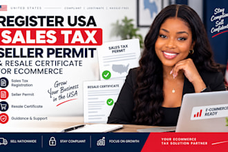 register USA sales tax seller permit and resale certificate for ecommerce