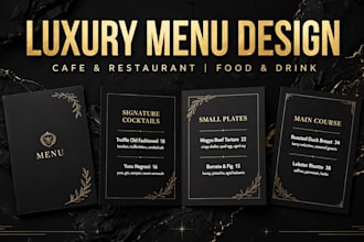 design luxury cafe and restaurant menu