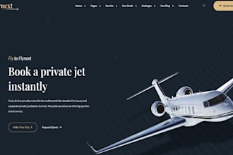 design wix aircraft charter website private jet rental aviation service website