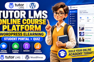 tutor lms online course platform, wordpress elearning, student portal, quiz