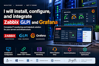 install, configure, and integrate zabbix glpi and grafana