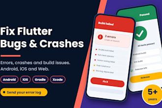 fix flutter bugs, app crashes and build errors for android and ios