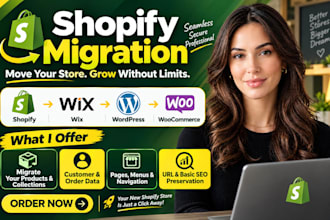 migrate shopify to wordpress, wix, woocommerce to shopify, shopify migration