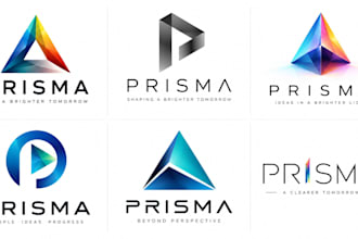 design a professional, geometric, prism, crystal, or modern abstract prisma logo
