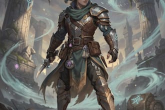 draw dnd character,  art, illustration for concept art