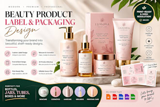 design modern beauty product labels and cosmetic packaging
